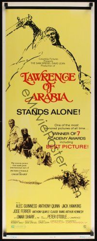 8a363 LAWRENCE OF ARABIA insert R71 David Lean classic starring Peter O'Toole, it stands alone!