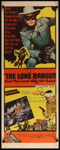 8a378 LONE RANGER & THE LOST CITY OF GOLD insert '58 masked hero Clayton Moore & Jay Silverheels!