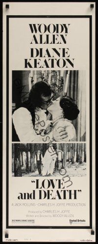 8a385 LOVE & DEATH style B insert '75 Woody Allen & Diane Keaton romantic kiss close up!