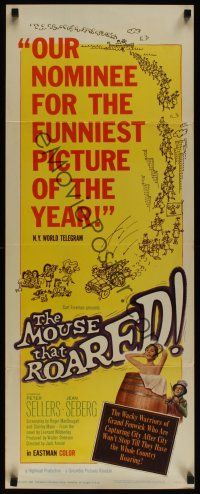 8a426 MOUSE THAT ROARED insert '59 Sellers & Seberg take over the country w/an invasion of laughs!