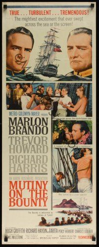 8a433 MUTINY ON THE BOUNTY insert '62 Marlon Brando, Trevor Howard, Richard Harris!