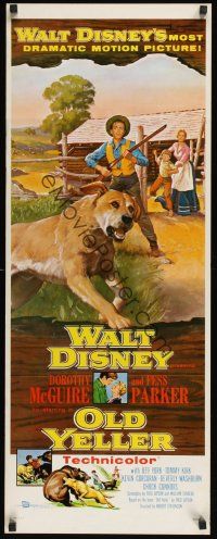 8a456 OLD YELLER insert '57 Dorothy McGuire, Fess Parker, art of Disney's classic canine!