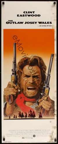 8a469 OUTLAW JOSEY WALES insert '76 Clint Eastwood is an army of one, cool double-fisted artwork!