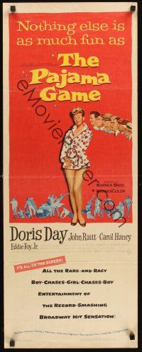 8a470 PAJAMA GAME insert '57 sexy full-length image of Doris Day, who chases boys!