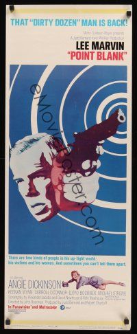 8a485 POINT BLANK insert '67 cool art of Lee Marvin, Angie Dickinson, John Boorman film noir!