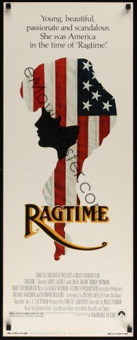 8a501 RAGTIME insert '81 James Cagney, Pat O'Brien, cool patriotic American flag art!