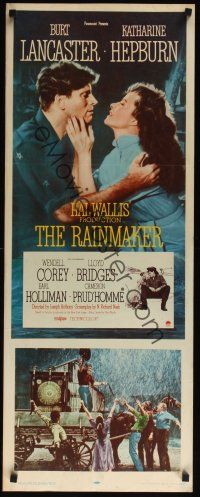 8a504 RAINMAKER insert '56 great romantic close up of Burt Lancaster & Katharine Hepburn!