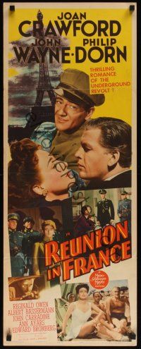 8a517 REUNION IN FRANCE insert '42 John Wayne, Joan Crawford, Philip Dorn, Jules Dassin!