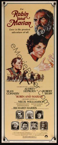 8a526 ROBIN & MARIAN insert '76 art of Sean Connery & Audrey Hepburn by Drew Struzan!