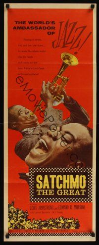 8a547 SATCHMO THE GREAT insert '57 wonderful Louis Armstrong playing his trumpet & singing!
