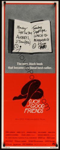 8a614 SUCH GOOD FRIENDS insert '72 Otto Preminger, image of little black book, Saul Bass art!