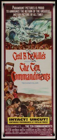 8a645 TEN COMMANDMENTS insert R66 directed by Cecil B. DeMille, Charlton Heston, Yul Brynner
