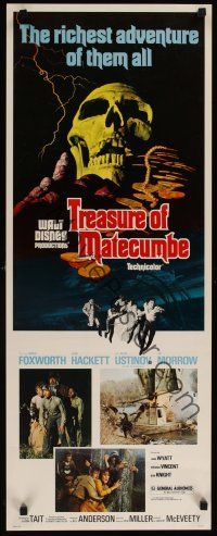 8a683 TREASURE OF MATECUMBE insert '76 Walt Disney, cool artwork of giant skull & gold coins!