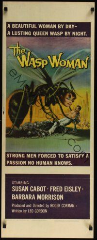 8a001 WASP WOMAN insert '59 most classic art of Roger Corman's lusting human-headed insect queen!