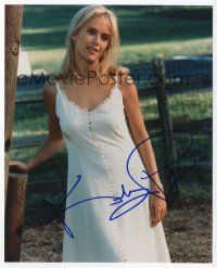 8b083 KELLY PRESTON signed color 8x10 REPRO still '00s full-length portrait in sexy white gown!