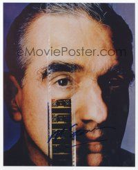 8b092 MARTIN SCORSESE signed color 8x10 REPRO still '00s c/u of the great director with film strip!