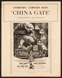 8b217 CHINA GATE pressbook '57 Samuel Fuller, Angie Dickinson, Gene Barry, Nat King Cole!