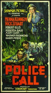 8c038 POLICE CALL 3sh '33 Nick Stuart, who looks like Bruce Hershenson, saves man in swamp!