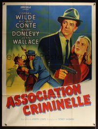 8c121 BIG COMBO French 1p R60s art of Cornel Wilde & sexy Jean Wallace, classic film noir!