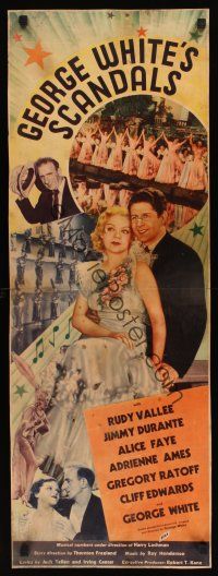 8c002 GEORGE WHITE'S SCANDALS insert '34 Rudy Vallee, Jimmy Durante, pretty Alice Faye!