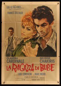 8c240 BEBO'S GIRL Italian 1p '63 art of Claudia Cardinale & George Chakiris by Favalli & Putzu!