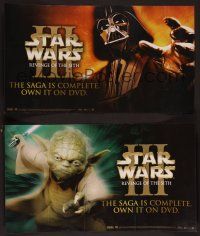 8c072 REVENGE OF THE SITH 2 video window clings '05 Star Wars Episode III, Darth Vader, Yoda!