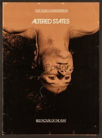8c528 ALTERED STATES promo brochure '80 William Hurt, Paddy Chayefsky, Ken Russell, sci-fi horror!
