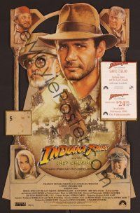 8c044 INDIANA JONES & THE LAST CRUSADE video standee '89 art of Ford & Sean Connery by Drew Struzan