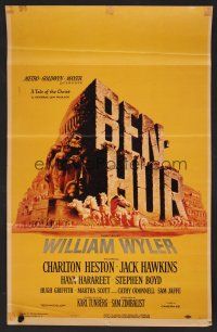 8c367 BEN-HUR WC '60 Charlton Heston, William Wyler classic religious epic, cool chariot art!