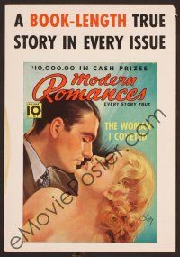 8c041 MODERN ROMANCES January magazine WC 11x16 '40s Earl Christy art of lovers close-up!