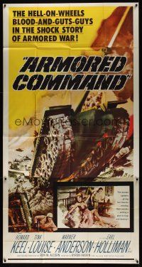 8d336 ARMORED COMMAND 3sh '61 Burt Reynolds' first movie, great art of tank on battlefield!