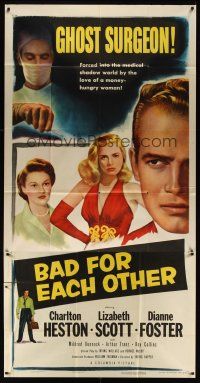 8d340 BAD FOR EACH OTHER 3sh '53 Charlton Heston, super-sexy bad girl Lizabeth Scott!