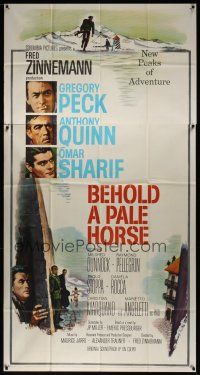 8d346 BEHOLD A PALE HORSE 3sh '64 Gregory Peck, Anthony Quinn, Sharif, from Pressburger's novel!