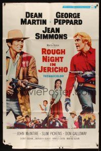 8d021 ROUGH NIGHT IN JERICHO 40x60 '67 Dean Martin & George Peppard with guns drawn!