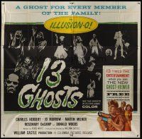 8d059 13 GHOSTS 6sh '60 William Castle, great art of all the spooks, cool horror in ILLUSION-O!