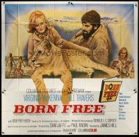 8d071 BORN FREE 6sh '66 great image of Virginia McKenna & Bill Travers with Elsa the lioness!