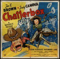 8d077 CHATTERBOX 6sh '43 wonderful cartoon art of cowboy Joe E. Brown & cowgirl Judy Canova!