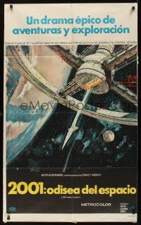 8d165 2001: A SPACE ODYSSEY Argentinean '68 Stanley Kubrick, art of space wheel by Bob McCall!