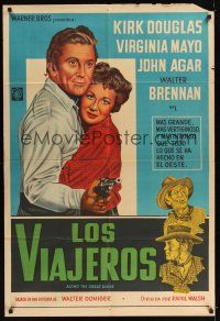 8d170 ALONG THE GREAT DIVIDE Argentinean '54 different art of Kirk Douglas & sexy Virginia Mayo!