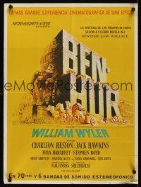 8d163 BEN-HUR Argentinean 21x29 R69 Charlton Heston, William Wyler classic religious epic!