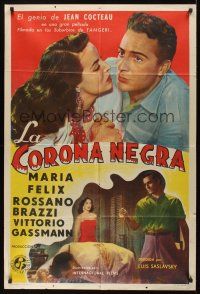8d178 BLACK CROWN Argentinean '51 La Corona negra, Maria Felix & Rossano Brazzi