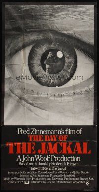 8d047 DAY OF THE JACKAL English 3sh '73 Fred Zinnemann assassination classic, best c/u eyeball art