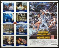 8d027 MOONRAKER int'l 1-stop poster '79 Roger Moore as James Bond & sexy space babes by Gouzee!