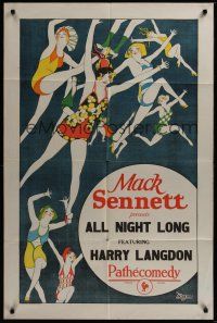 8e025 ALL NIGHT LONG stock 1sh '24 Frank Capra, sexy flapper girls art!