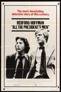8e028 ALL THE PRESIDENT'S MEN 1sh '76 Dustin Hoffman & Robert Redford as Woodward & Bernstein!