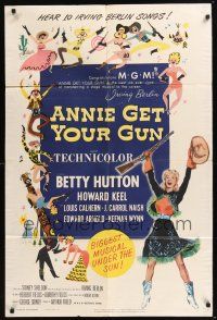 8e036 ANNIE GET YOUR GUN 1sh R56 Betty Hutton, Keenan Wynn, Louis Calhern & Howard Keel!