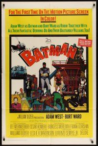 8e062 BATMAN 1sh '66 DC Comics, great image of Adam West & Burt Ward w/villains!