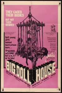 8e083 BIG DOLL HOUSE 1sh '71 artwork of Pam Grier whose body was caged, but not her desires!