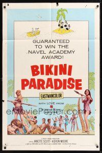 8e087 BIKINI PARADISE 1sh '67 wins Navel Academy Award, wacky image!