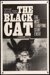8e094 BLACK CAT 1sh '66 Edgar Allan Poe, cool horror artwork!